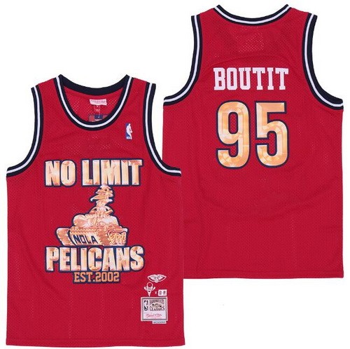 Men's New Orleans Pelicans #95 Boutit Red Remix Big Season X Hollywood Classic Swingman Jersey