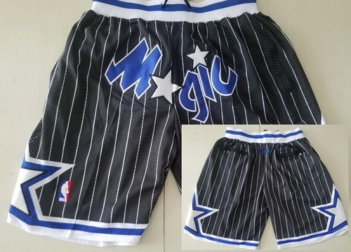 Men's Orlando Magic Black Stripes Just Don Throwback Swingman Shorts