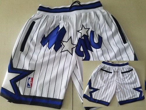 Men's Orlando Magic White Stripes Just Don Throwback Swingman Shorts