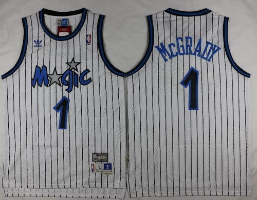 Men's Orlando Magic #1 Tracy McGrady White Hollywood Classic Throwback Swingman Jersey