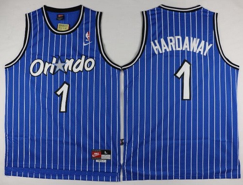 Men's Orlando Magic #1 Penny Hardaway Blue Throwback Swingman Jersey