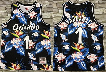 Men's Orlando Magic #1 Penny Hardaway Floral Fashion Laser Printing Jersey