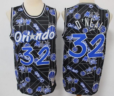 Men's Orlando Magic #32 Shaquille O'Neal Black Tear Up Pack Swingman Jersey