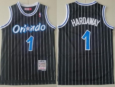 Men's Orlando Magic #1 Penny Hardaway Black 1993 Hollywood Classic Swingman Jersey