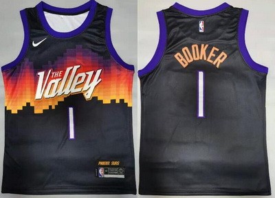 Men's Phoenix Suns #1 Devin Booker Black 2021 City Icon Swingman Jersey