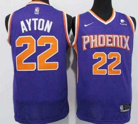 Men's Phoenix Suns #22 Deandre Ayton Purple Icon Sponsor Swingman Jersey