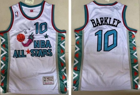 Men's Phoenix Suns #10 Charles Barkley White All Star Swingman Jersey
