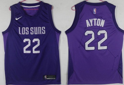 Men's Phoenix Suns #22 Deandre Ayton Purple City Icon Swingman Jersey