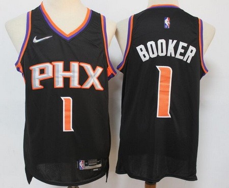 Men's Phoenix Suns #1 Devin Booker Black Diamond 75th Icon Swingman Jersey