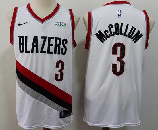 Men's Portland Trail Blazers #3 CJ McCollum White Icon Sponsor Swingman Jersey
