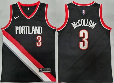 Men's Portland Trail Blazers #3 CJ McCollum Black Icon Swingman Jersey