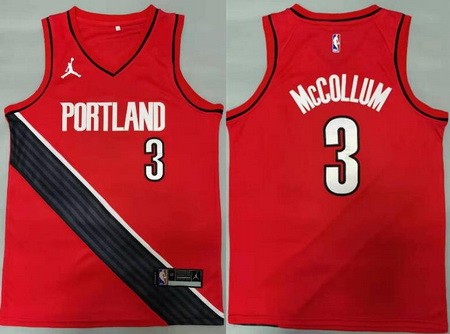 Men's Portland Trail Blazers #3 CJ McCollum Red Statement Icon Swingman Jersey
