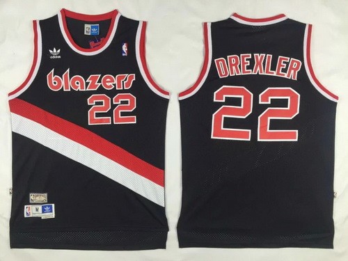 Men's Portland Trail Blazers #22 Clyde Drexler Black Hollywood Classic Swingman Jersey