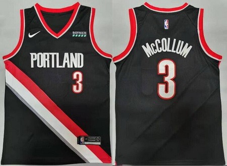 Men's Portland Trail Blazers #3 CJ McCollum Black Icon Sponsor Swingman Jersey