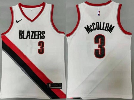 Men's Portland Trail Blazers #3 CJ McCollum White Icon Swingman Jersey
