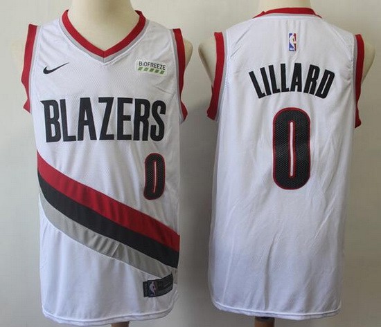 Men's Portland Trail Blazers #0 Damian Lillard White Icon Sponsor Swingman Jersey