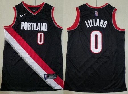 Men's Portland Trail Blazers #0 Damian Lillard Black Icon Swingman Jersey