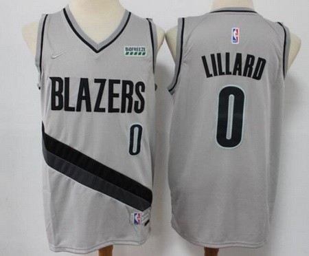 Men's Portland Trail Blazers #0 Damian Lillard Gray 2021 Earned Icon Sponsor Swingman Jersey