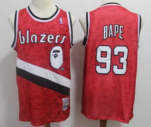 Men's Portland Trail Blazers #93 Bape Red Swingman Jersey