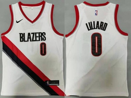 Men's Portland Trail Blazers #0 Damian Lillard White Icon Swingman Jersey