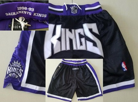 Men's Sacramento Kings Black Just Don 1998 Swingman Shorts