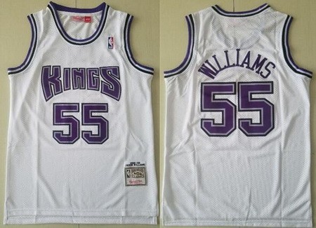 Men's Sacramento Kings #55 Jason Williams White 1998 Hollywood Classic Swingman Jersey