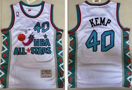 Men's Seattle Sonics #40 Shawn Kemp White All Star Swingman Jersey