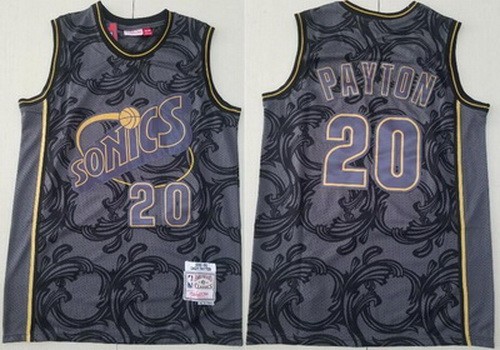 Men's Seattle Sonics #20 Gary Payton Black 1995 Hollywood Classic Limited Swingman Jersey