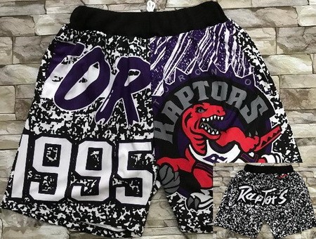 Men's Toronto Raptors Black 1995 Laser Printing Shorts
