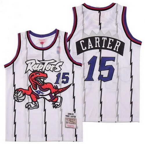 Men's Toronto Raptors #15 Vince Carter White 1998 Throwback Swingman Jersey