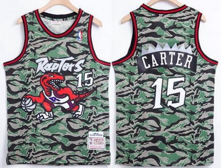 Men's Toronto Raptors #15 Vince Carter Camo 1996 Throwback Swingman Jersey