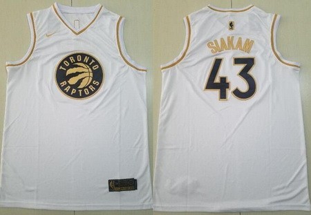 Men's Toronto Raptors #43 Pascal Siakam White Gold Icon Swingman Jersey