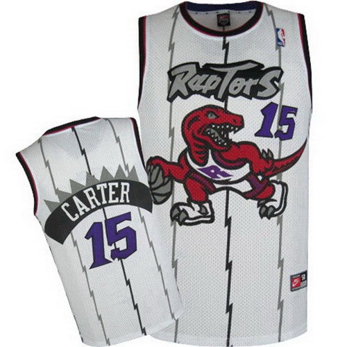 Men's Toronto Raptors #15 Vince Carter White Throwback Swingman Jersey