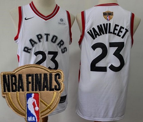 Men's Toronto Raptors #23 Fred VanVleet White Icon Sponsor 2019 Finals Swingman Jersey