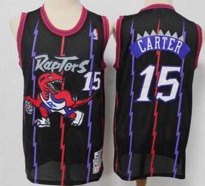 Men's Toronto Raptors #15 Vince Carter Black Reload Hardwood Classics Swingman Jersey