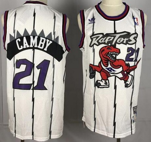 Men's Toronto Raptors #21 Marcus Camby White Hardwood Classic Swingman Jersey