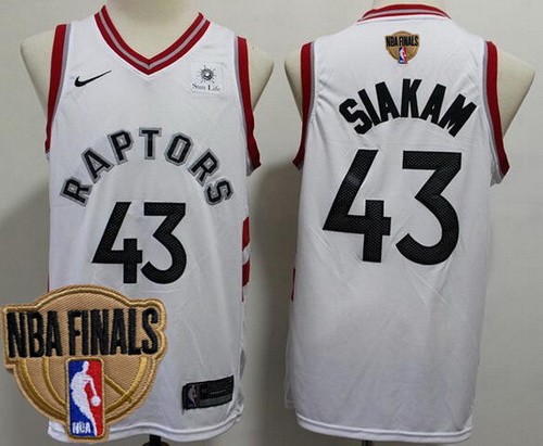 Men's Toronto Raptors #43 Pascal Siakam White Icon Sponsor 2019 Finals Swingman Jersey