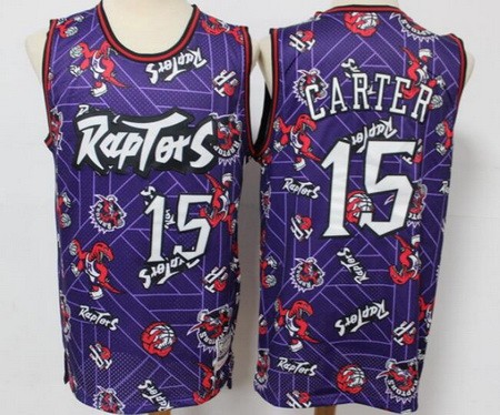 Men's Toronto Raptors #15 Vince Carter Purple Tear Up Pack Hollywood Classic Swingman Jersey