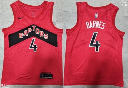 Men's Toronto Raptors #4 Scottie Barnes Red Diamond 75th Icon Swingman Jersey
