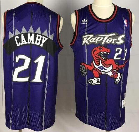 Men's Toronto Raptors #21 Marcus Camby Purple Hardwood Classic Swingman Jersey