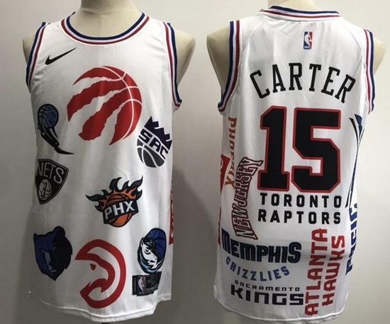 Men's Toronto Raptors #15 Vince Carter Purple White Union Icon Swingman Jersey