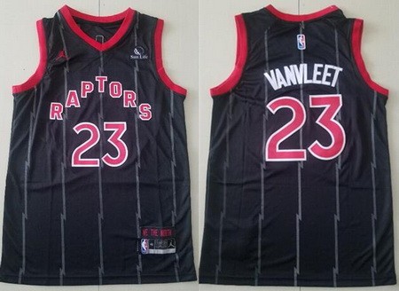 Men's Toronto Raptors #23 Fred VanVleet Black Statement Icon Sponsor Swingman Jersey