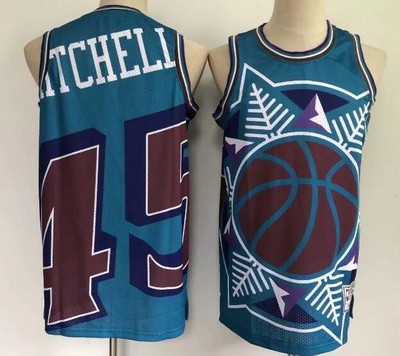 Men's Utah Jazz #45 Donovan Mitchell Green Laser Printing Jersey