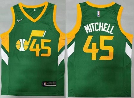 Men's Utah Jazz #45 Donovan Mitchell Green Earned Icon Swingman Jersey