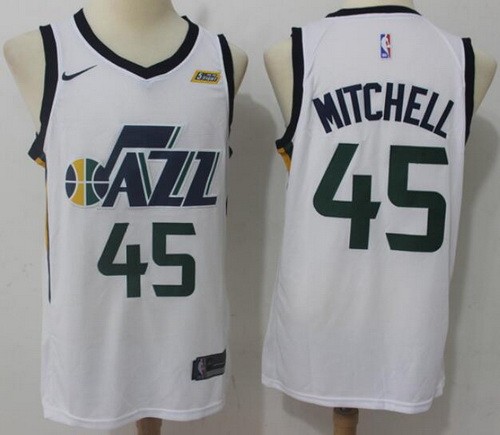 Men's Utah Jazz #45 Donovan Mitchell White Icon Sponsor Nike Swingman Jersey