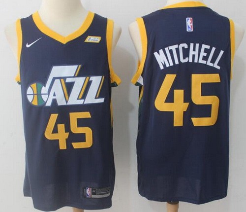 Men's Utah Jazz #45 Donovan Mitchell Navy Icon Sponsor Nike Swingman Jersey