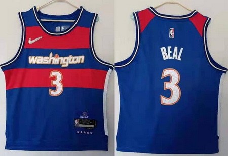 Men's Washington Wizards #3 Bradley Beal Blue City Diamond 75th Icon Swingman Jersey