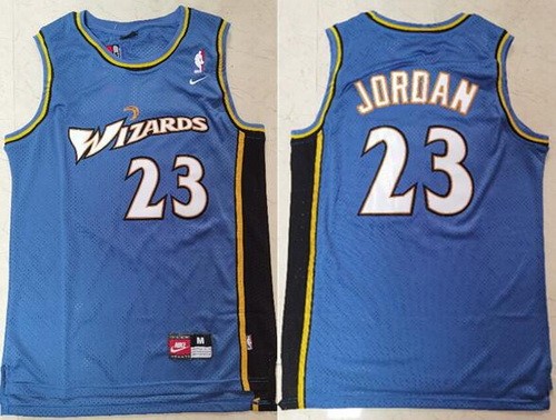 Men's Washington Wizards #23 Michael Jordan Blue Throwback Swingman Jersey
