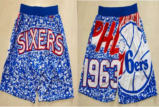 Mens Nba Philadelphia 76ers Blue Mitchell&ness Hardwood Classics Shorts