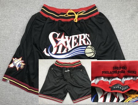 Men's Philadelphia 76ers Black 1999 Just Don Swingman Shorts